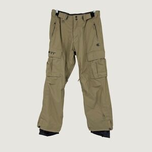 Sessions Ridge Series RECCO Men L Tan Snowboard Ski Cargo Pants 10k Waterproof